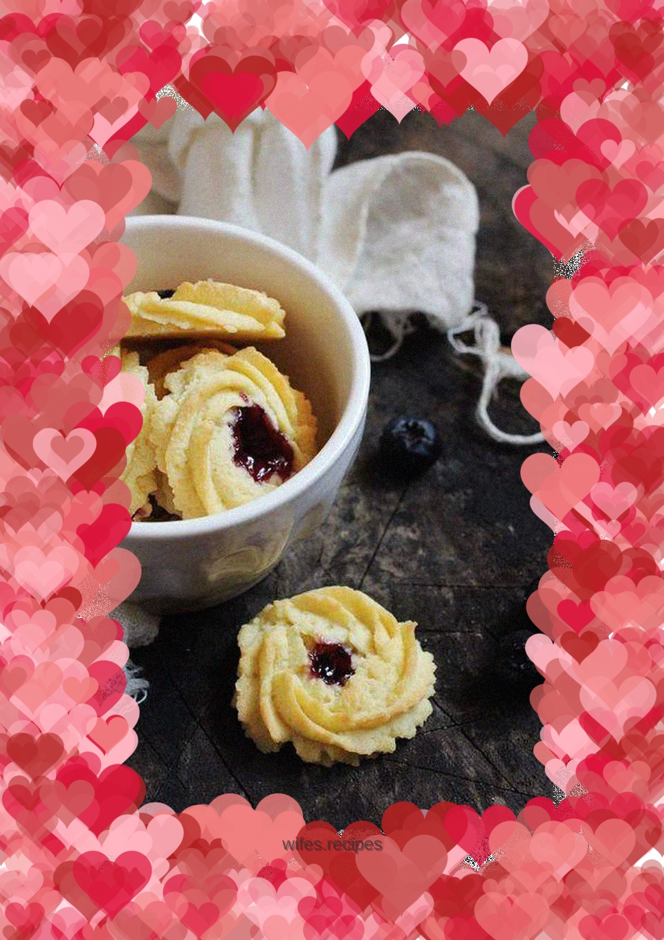 Crispy and fluffy---blueberry jam cookies
