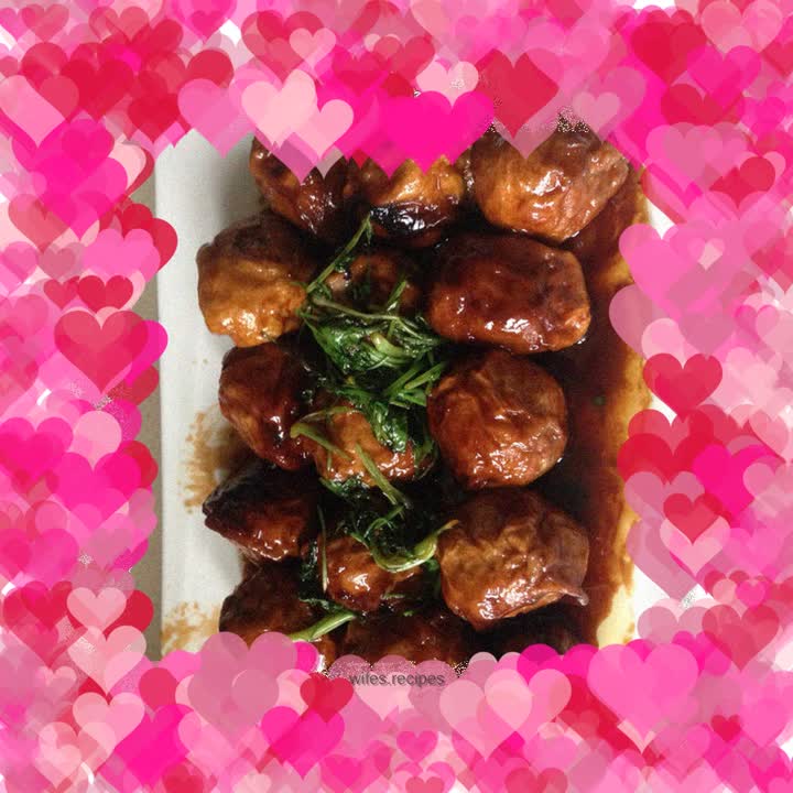 Oil-skinned meatballs