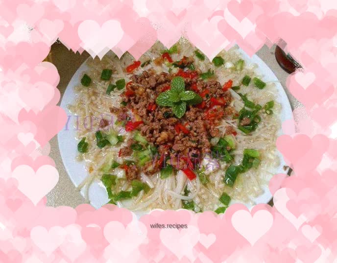 Oil-splashed Enoki Mushrooms