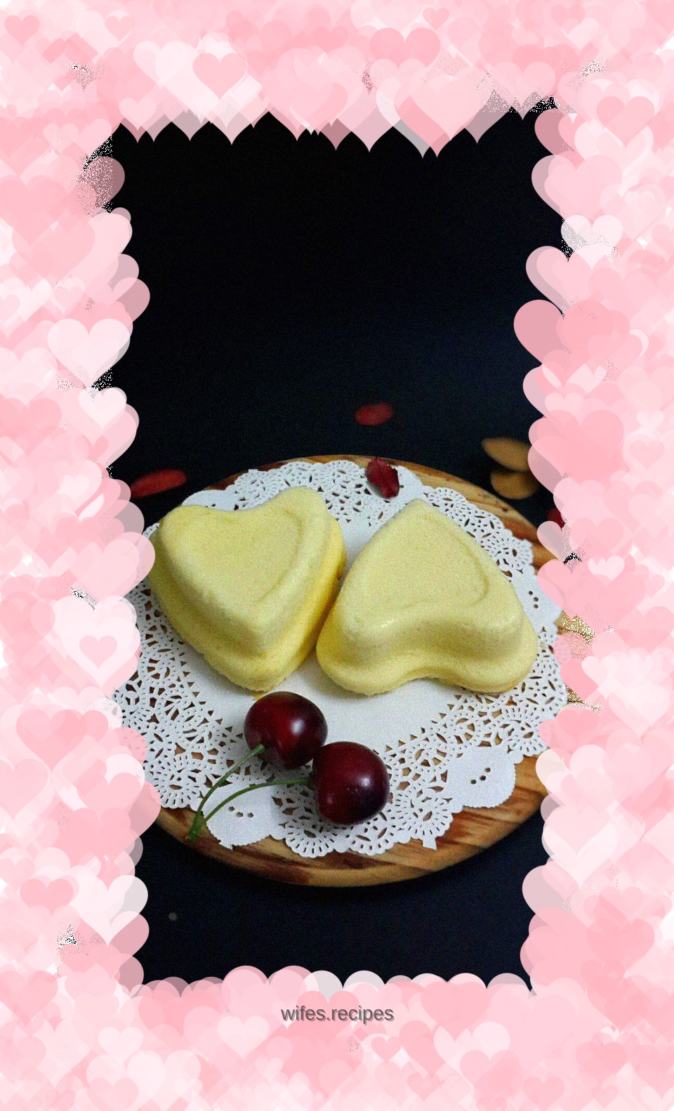 Heart-shaped cotton cake