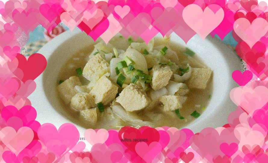 Frozen tofu and cabbage soup