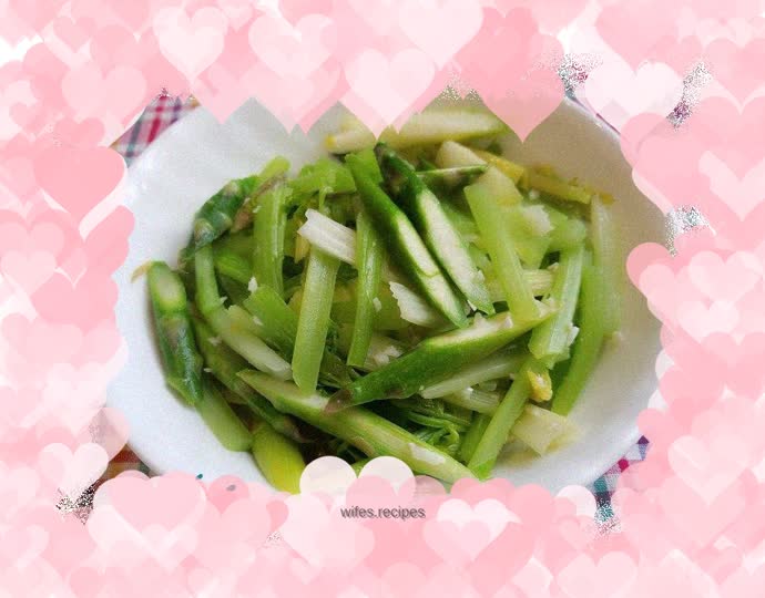 Stir-fried asparagus with celery