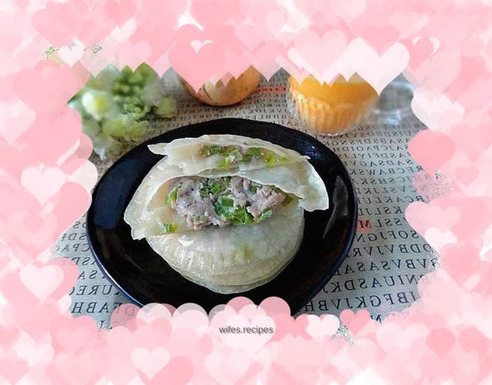 Minced pork and green pepper pancakes