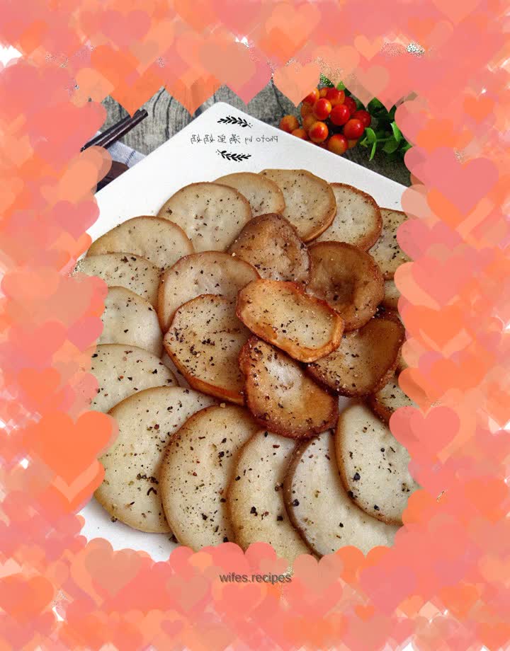 Dry fried king oyster mushroom