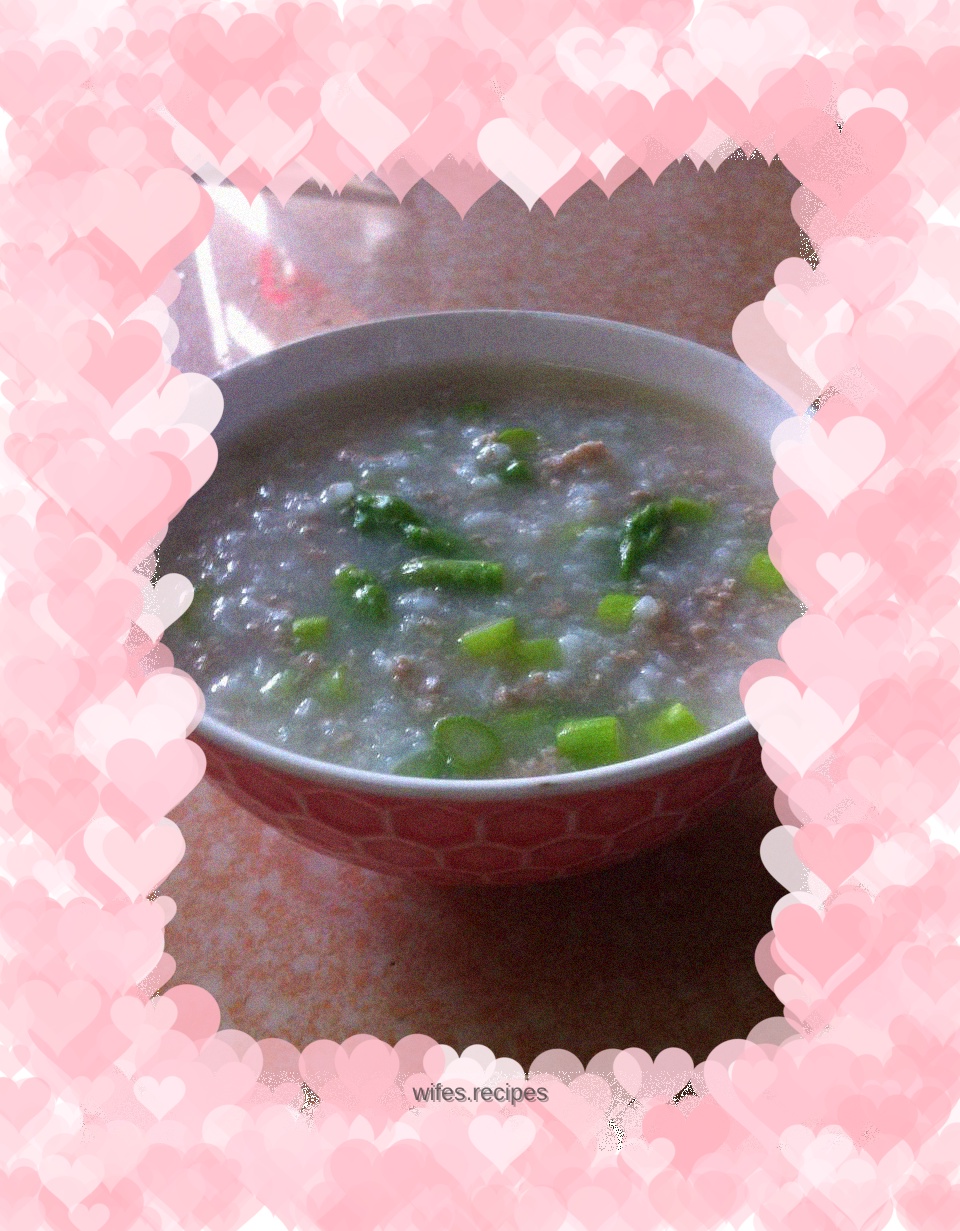 Asparagus lean meat porridge