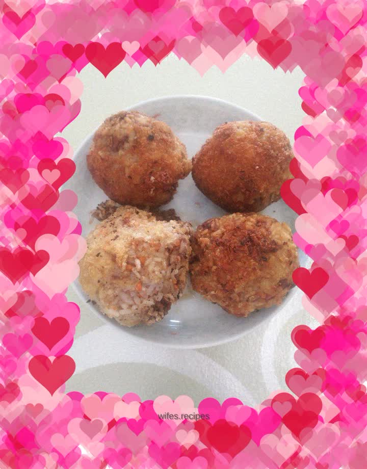 Pickled mustard beef and rice balls