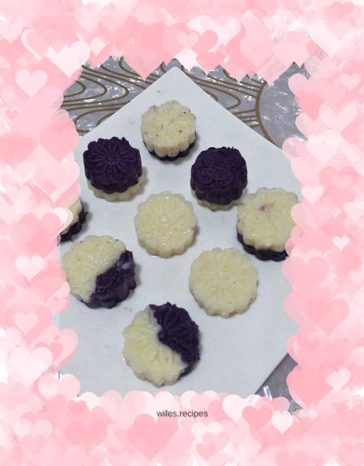 Purple sweet potato and yam cake