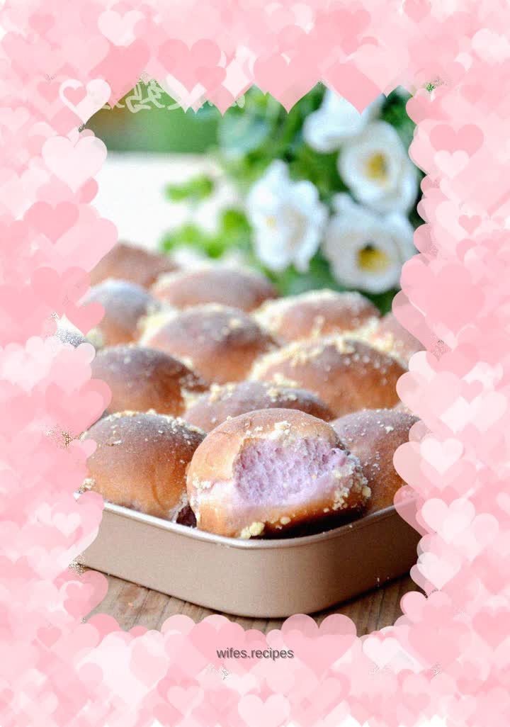 Purple sweet potato and coconut mini buns