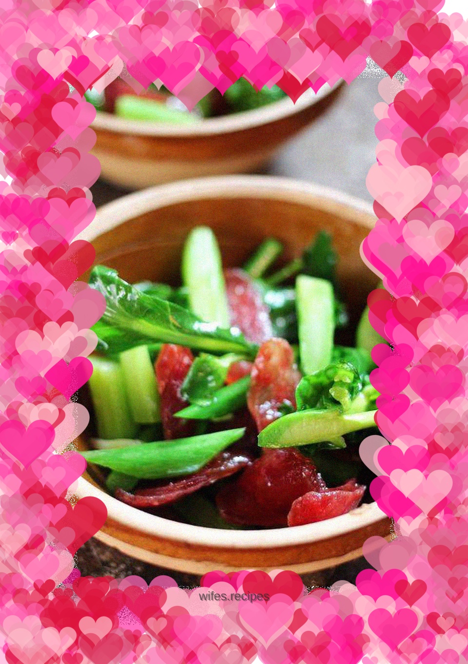 Light and crispy---Sauteed Cantonese sausage with kale