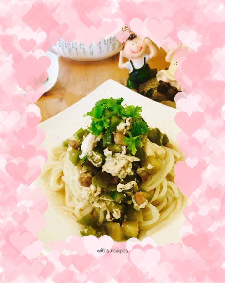 Diced eggplant noodles