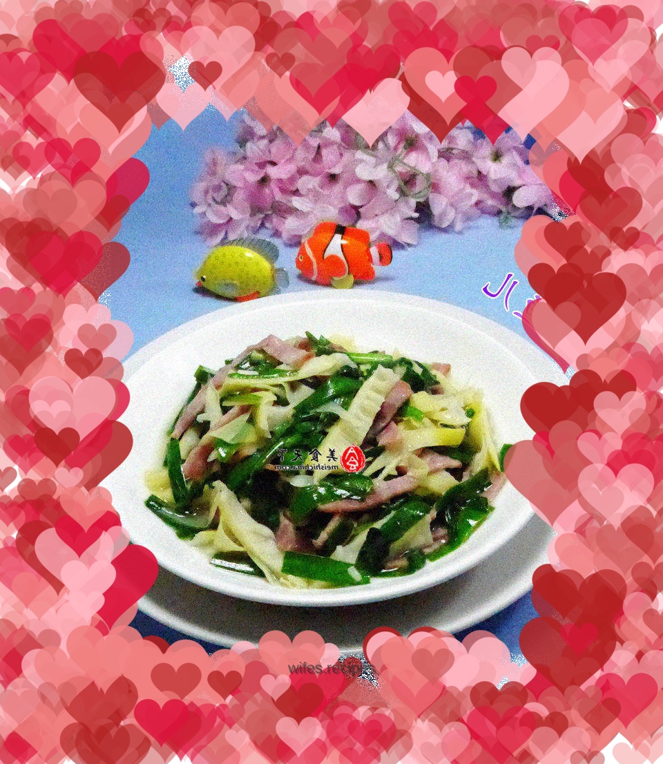 Stir-fried Bamboo Shoot Tips with Leeks and Bacon