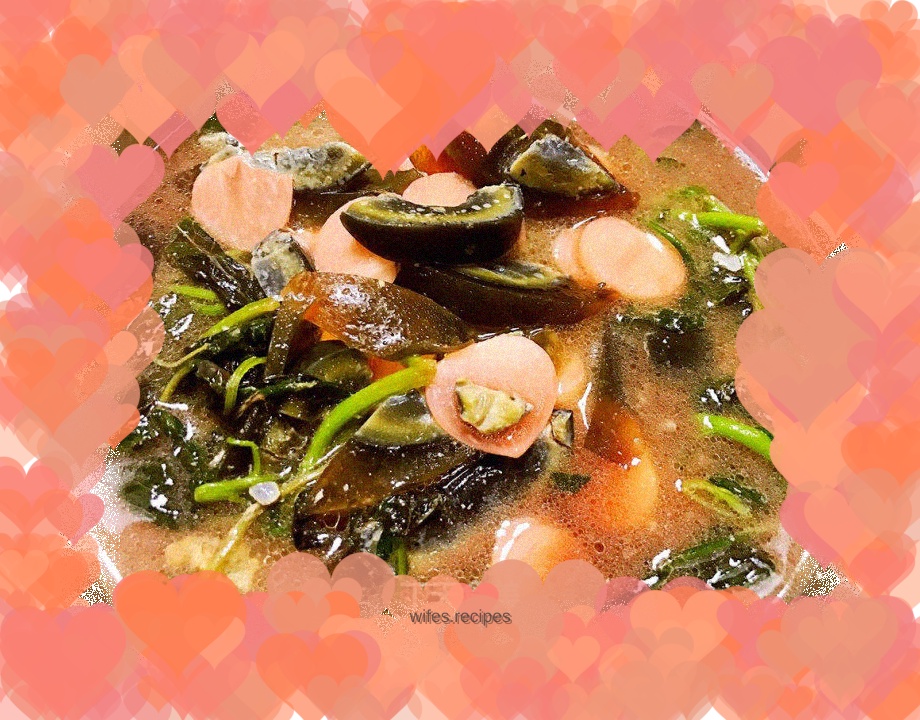 Red Amaranth and Preserved Egg Soup