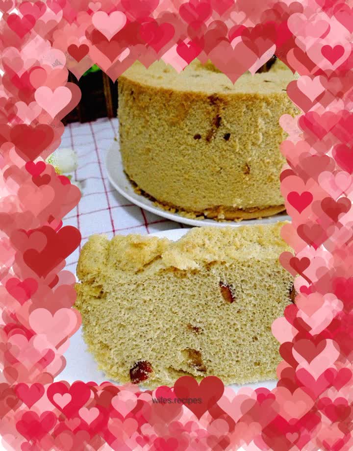 Brown sugar and red dates chiffon cake
