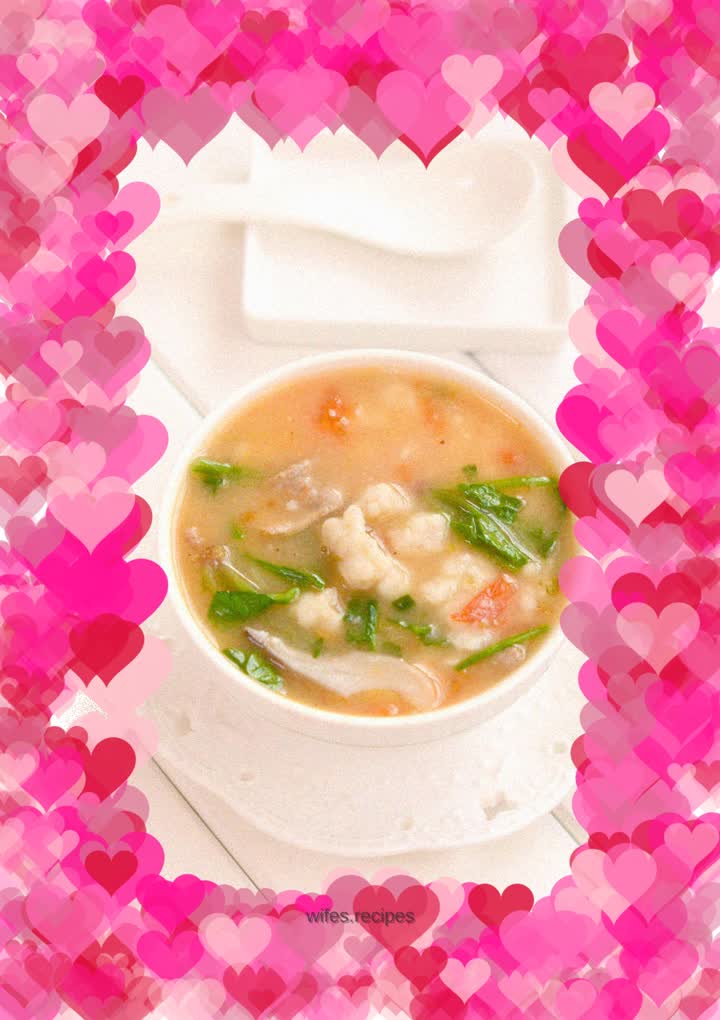 Oatmeal and meatball soup