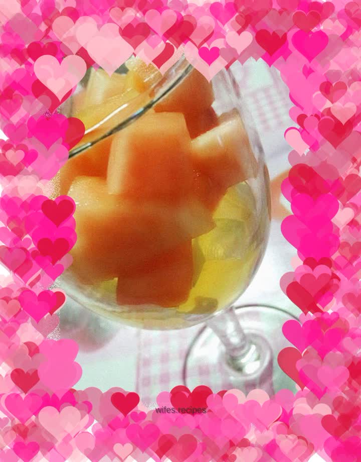 Peach crystal jelly cup