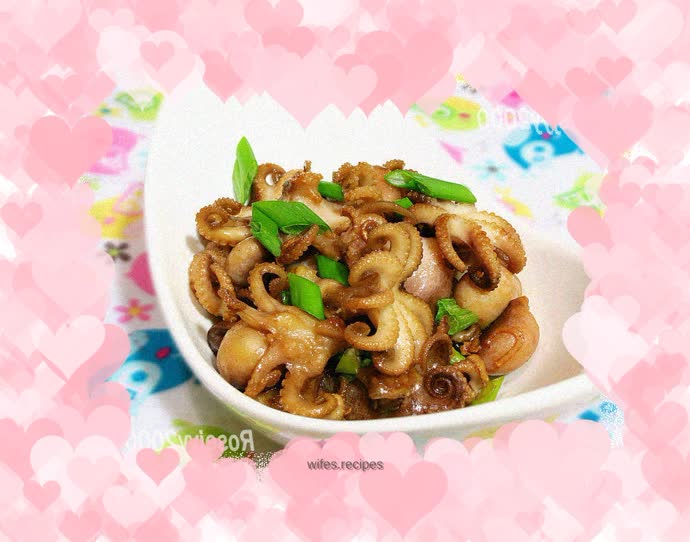 Baby octopus with ginger and onion