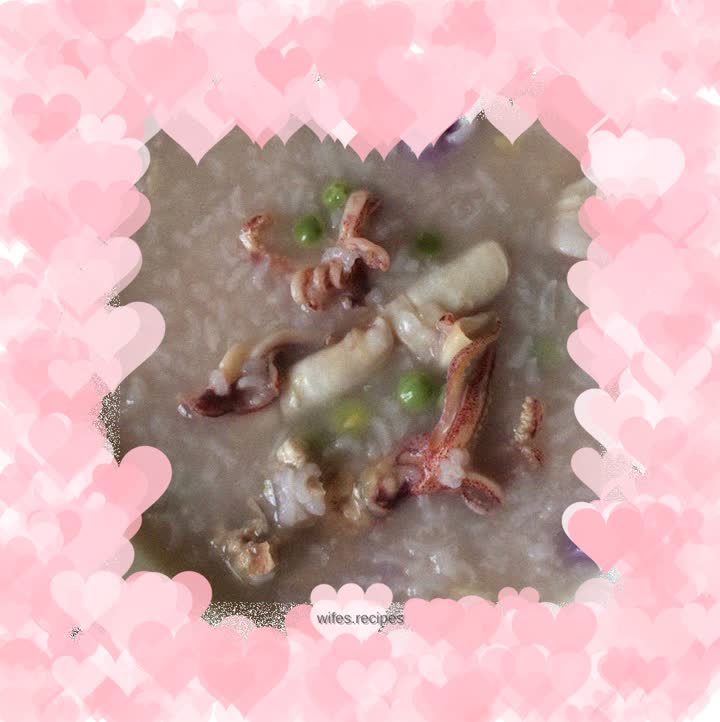 Squid and pea porridge