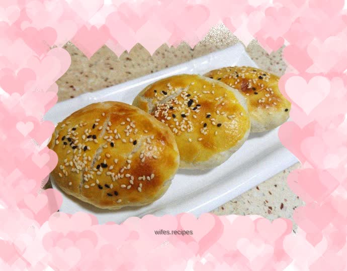Bean paste stuffed sesame cakes (oven version)