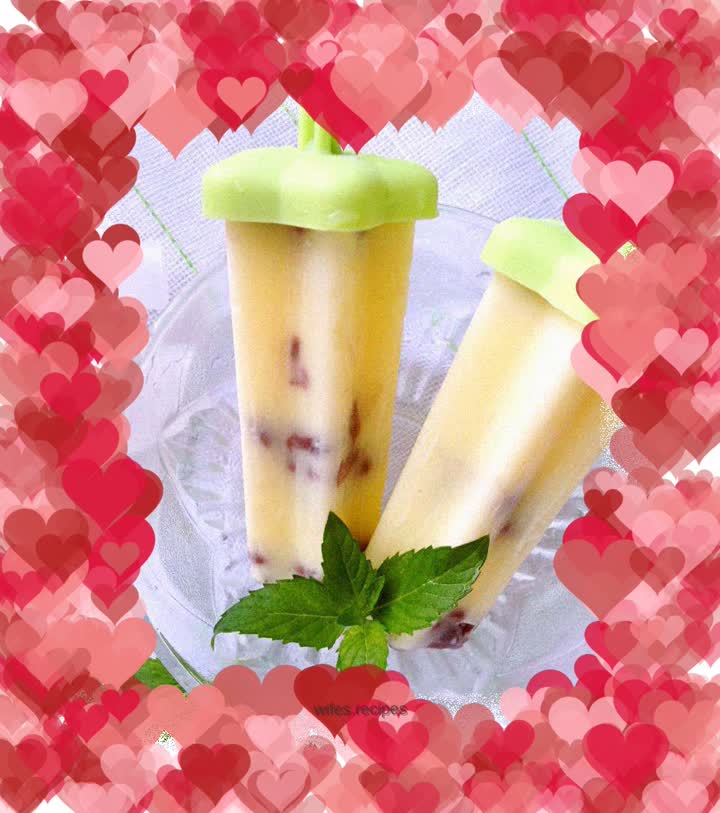 Milk red bean popsicle