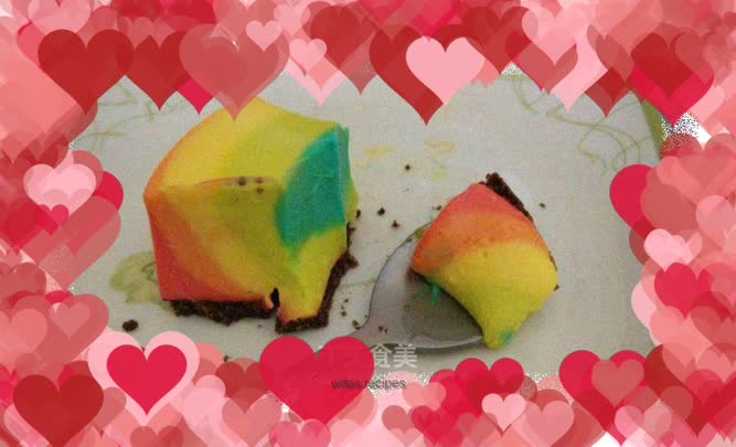 Rainbow Frozen Cheesecake