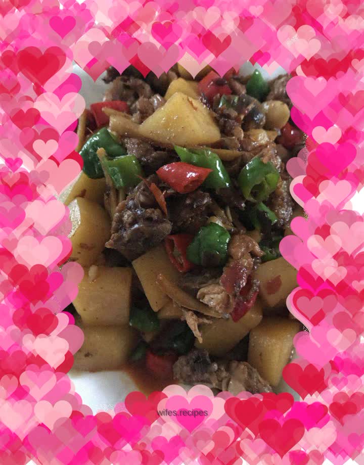 Chicken nuggets roasted with potatoes