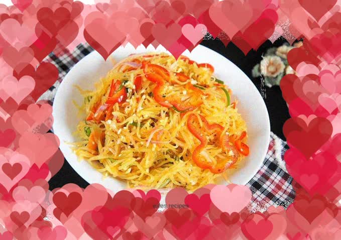 Spicy cold melon shreds