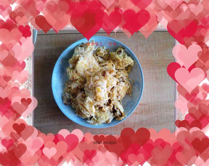 Dried whitebait scrambled eggs