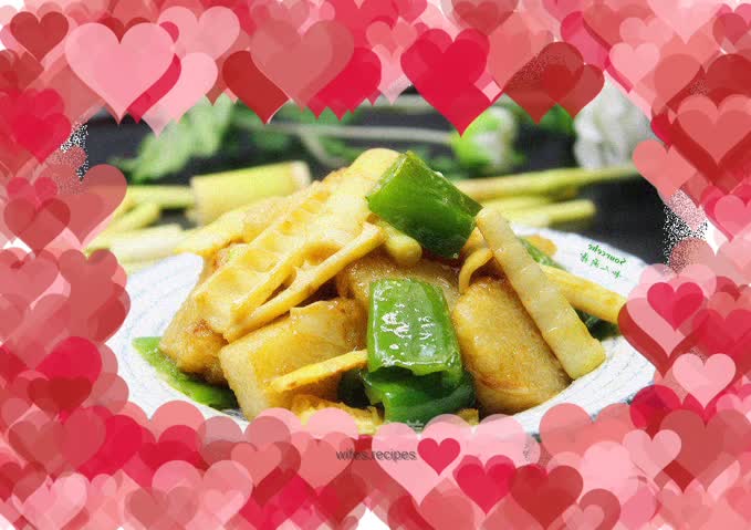 Stir-fried rice dumplings with spring bamboo shoots