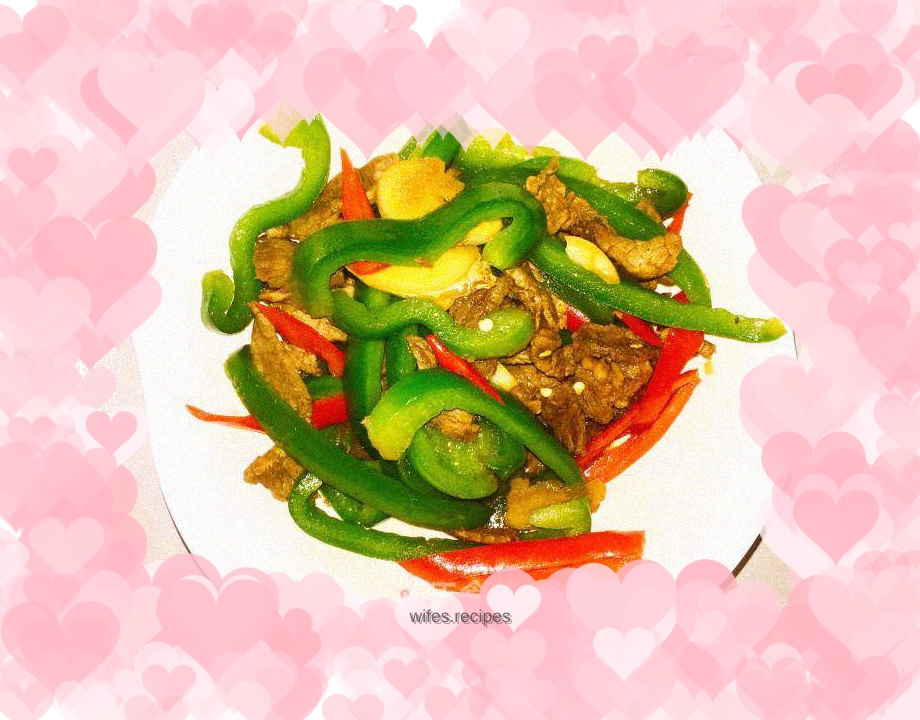 Stir-fried beef with green pepper