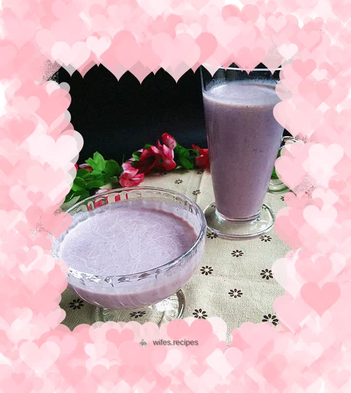 Purple sweet potato and peanut condensed milk juice