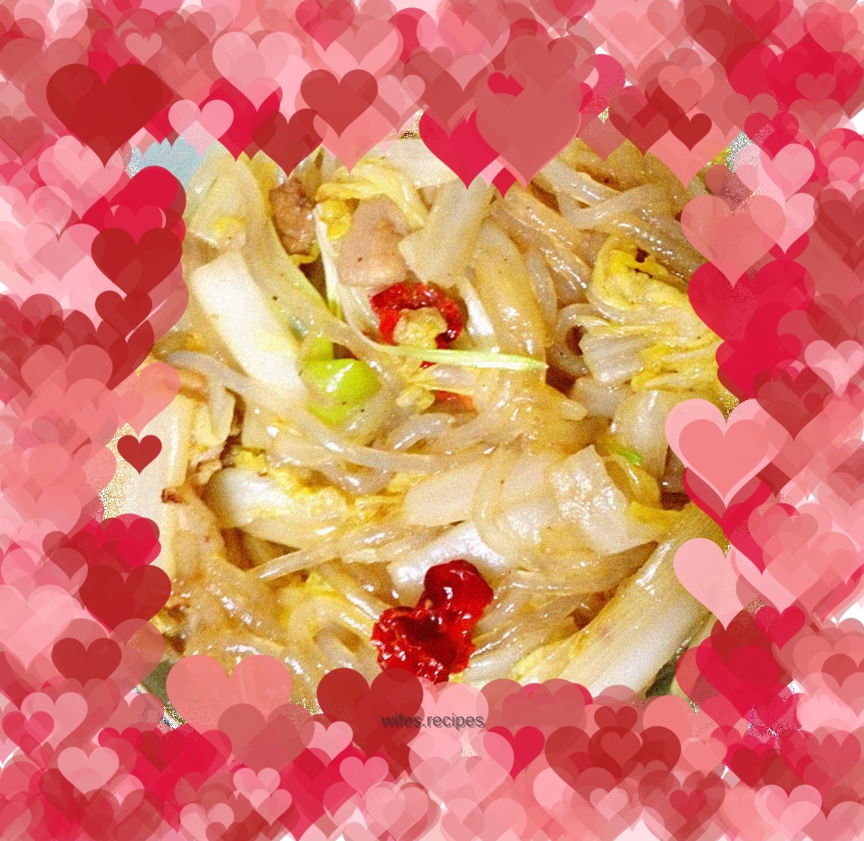 Pork belly with baby cabbage vermicelli