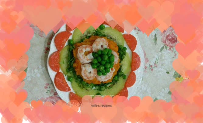 Colorful cold shrimp