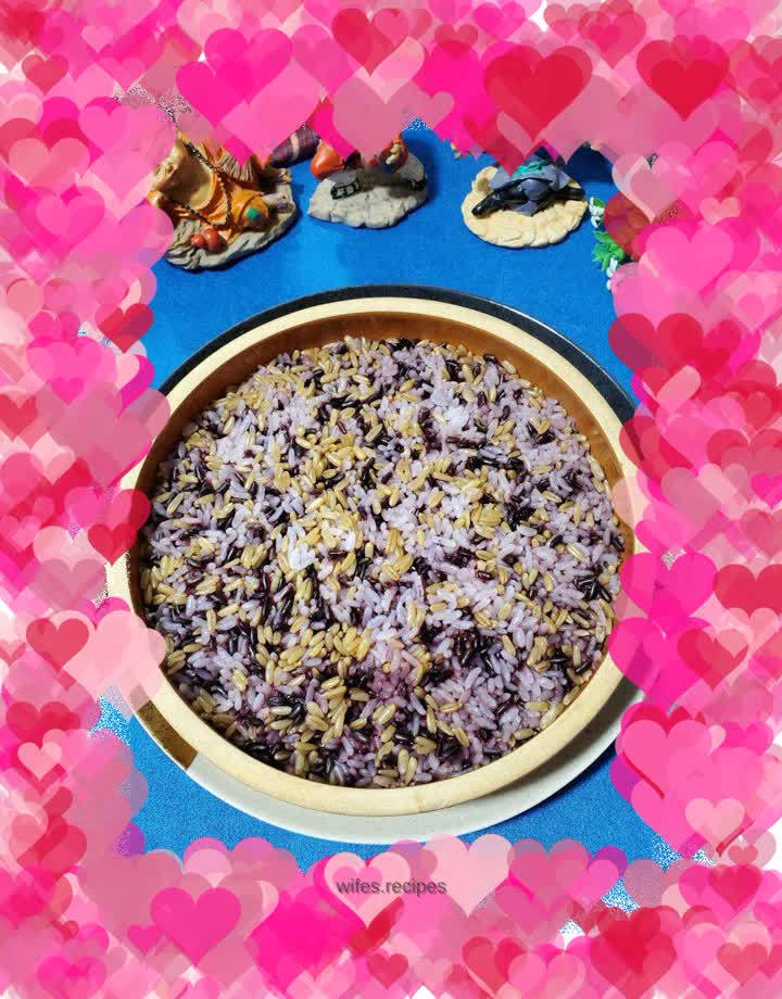 Steamed three-color rice