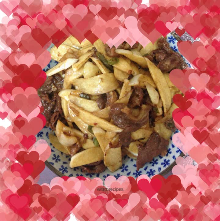 Beef stir-fried wild rice