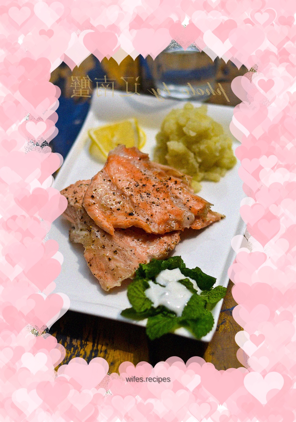 Black pepper fish bone and potato mashed