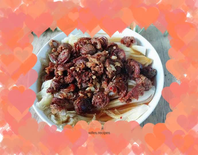 Sausage and steamed cabbage