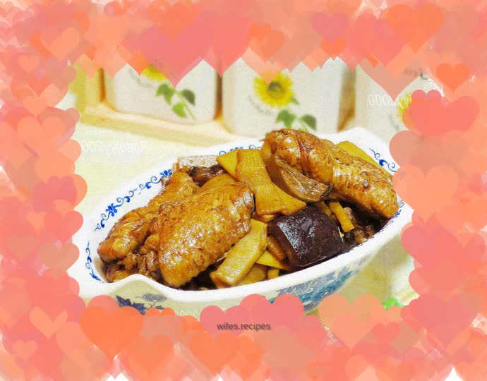 Braised chicken wings with bamboo shoots