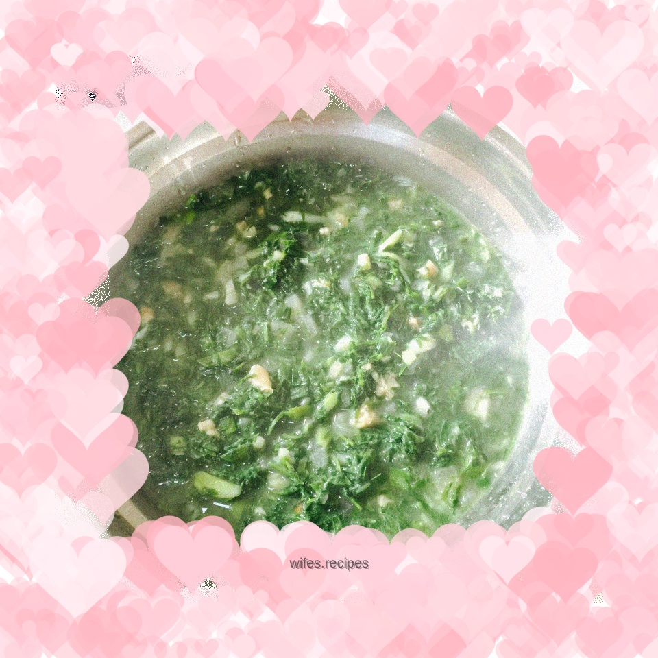 Rice soup with peony