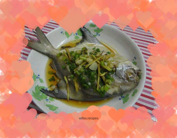 Steamed white pomfret