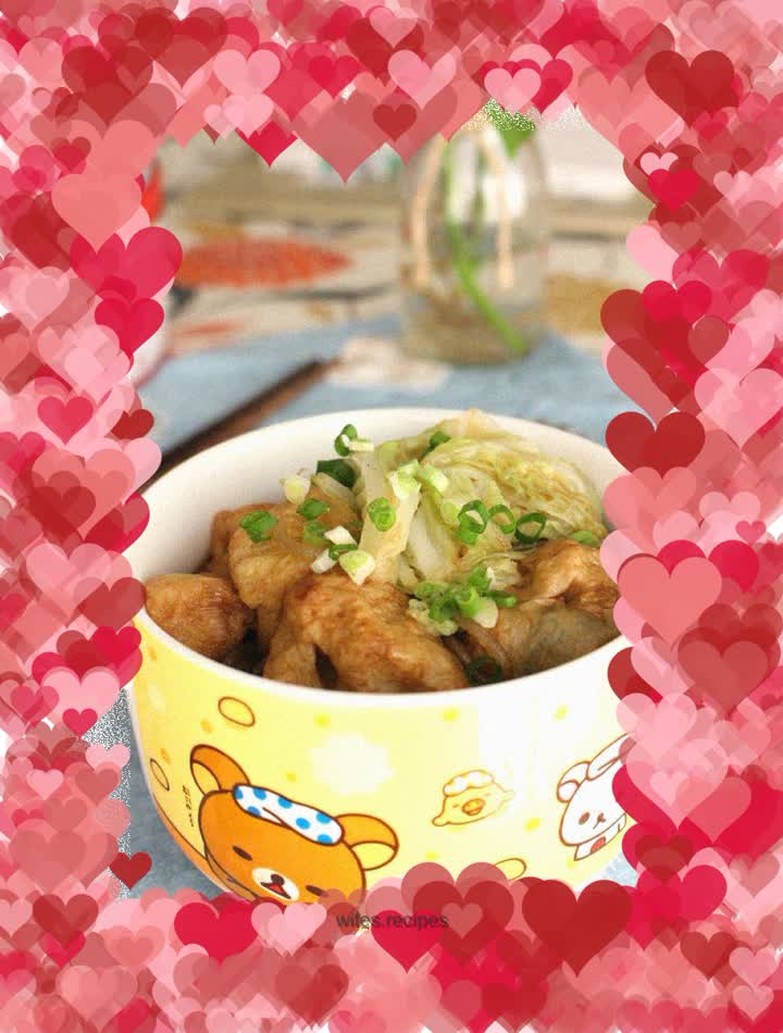 Stewed cabbage with gluten stuffed meat