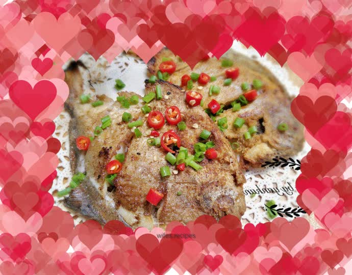 Pan-fried small flat fish