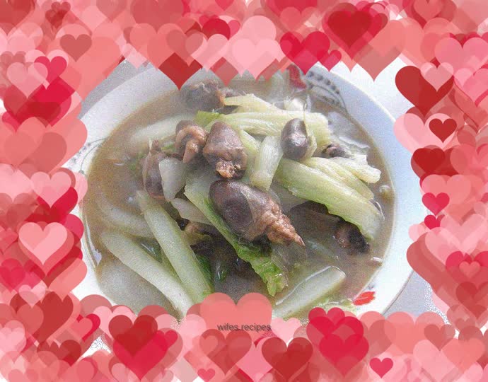 Cooked chicken hearts