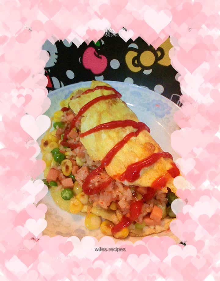 Nutritious and delicious omelette rice. The first time I did it, it was quite successful