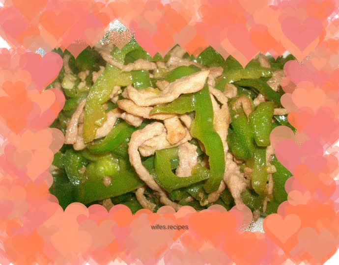 Shredded pork with green pepper