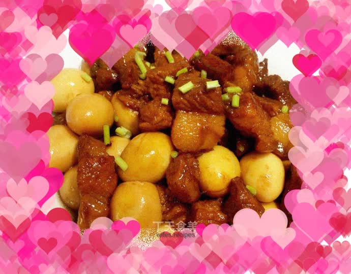 Braised pork and quail eggs