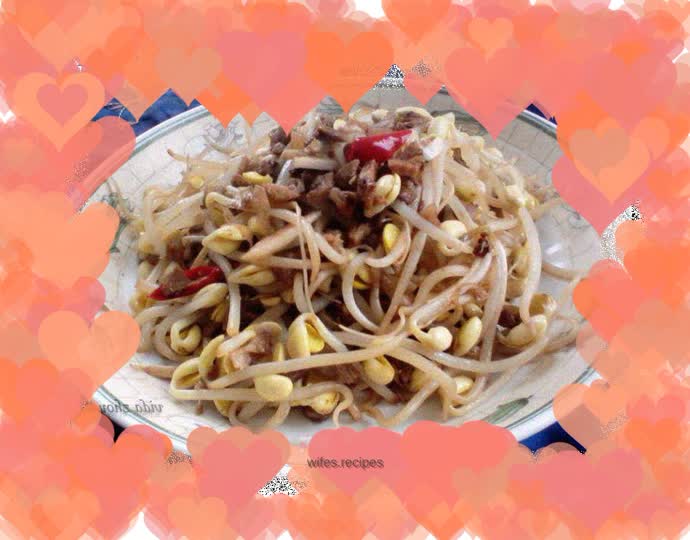 Minced pork and soybean sprouts