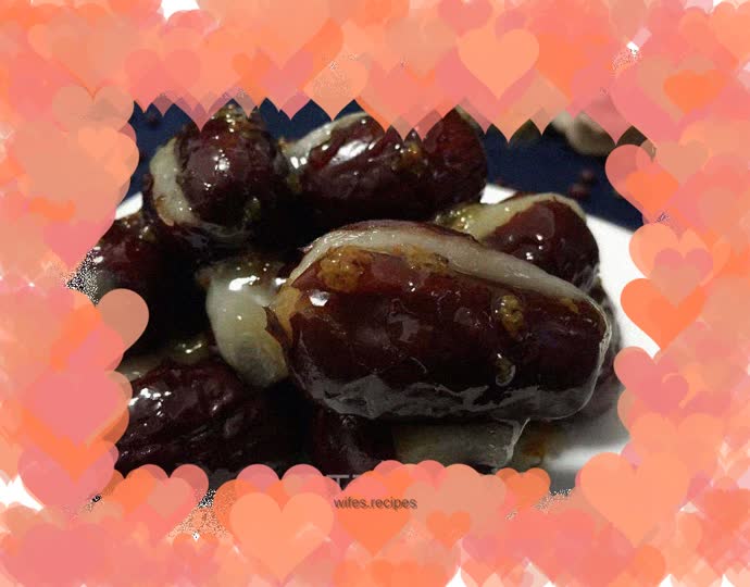 Sandwiched red dates (the heart is too soft)