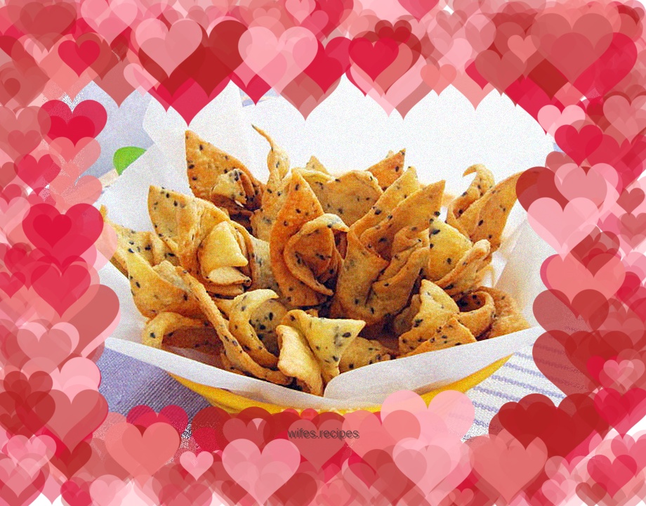 Fried bean flour sesame leaves