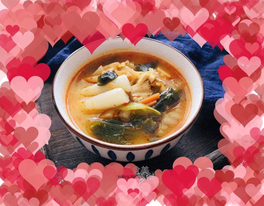 Spicy Cabbage Rice Cake Soup