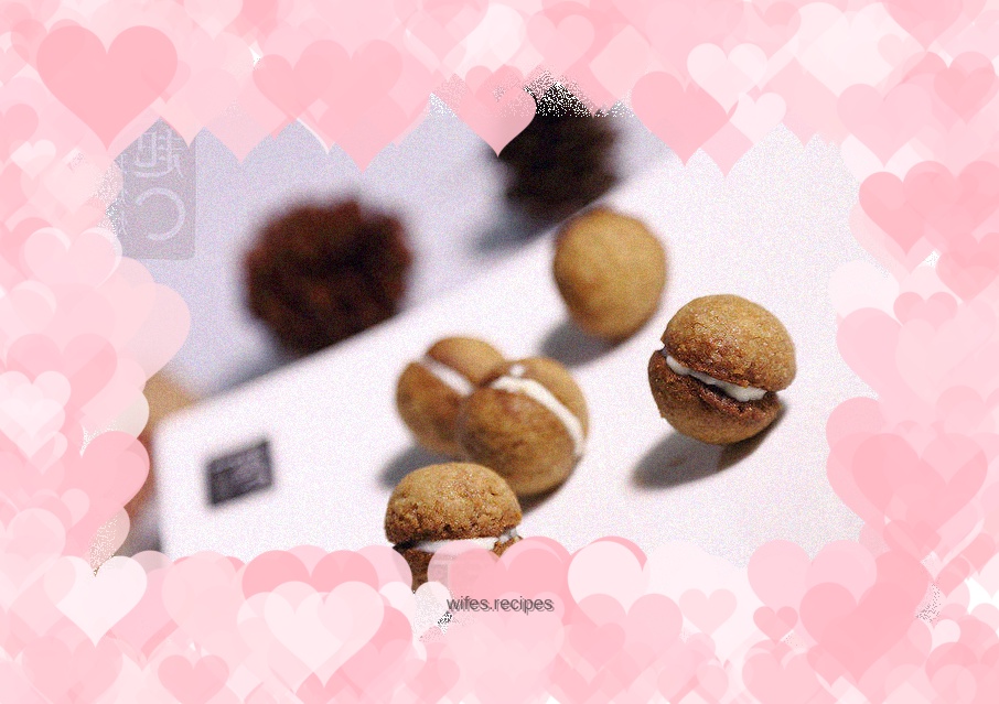 Matcha white chocolate sandwich ball cookies